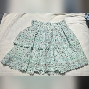 Katie J NYC Mint Floral A-Line Skirt